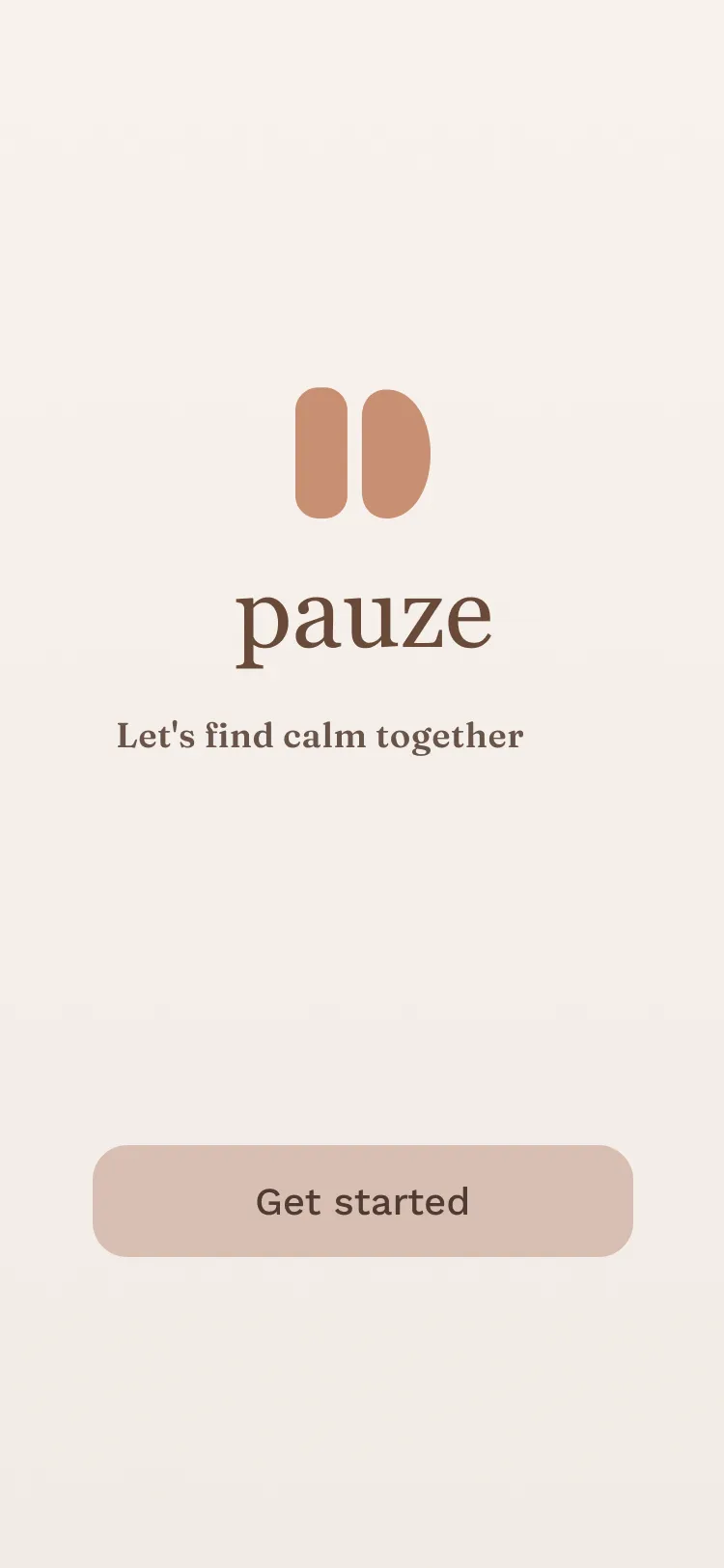 Pauze opening screen: Let’s find calm together