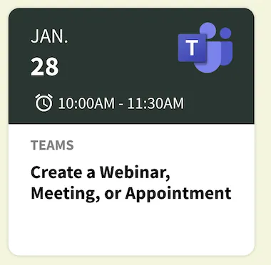 Calendar card
