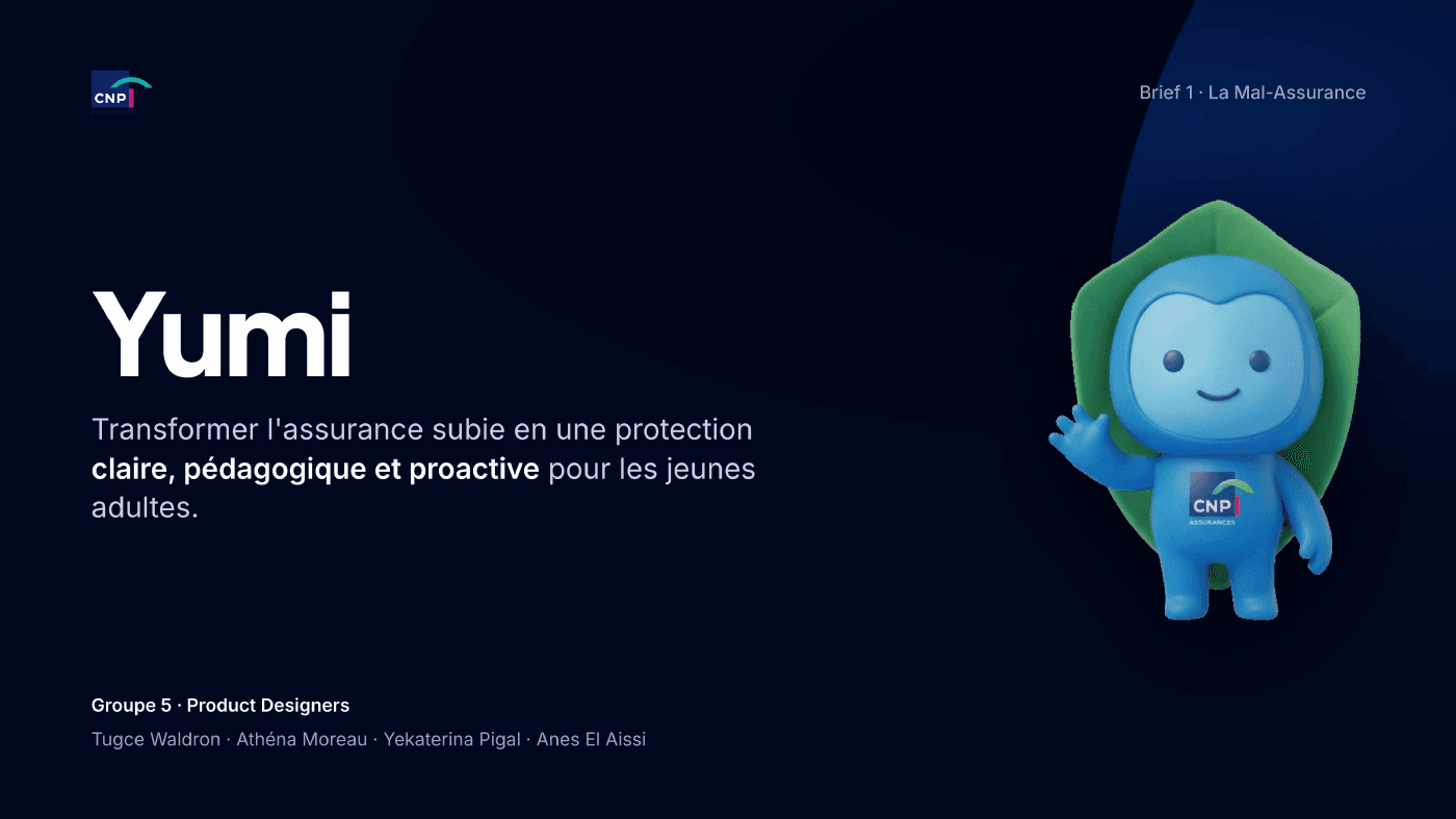 Yumi insurance app presentation cover