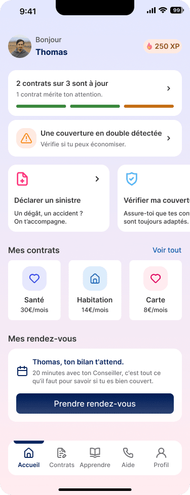 Yumi mobile insurance dashboard