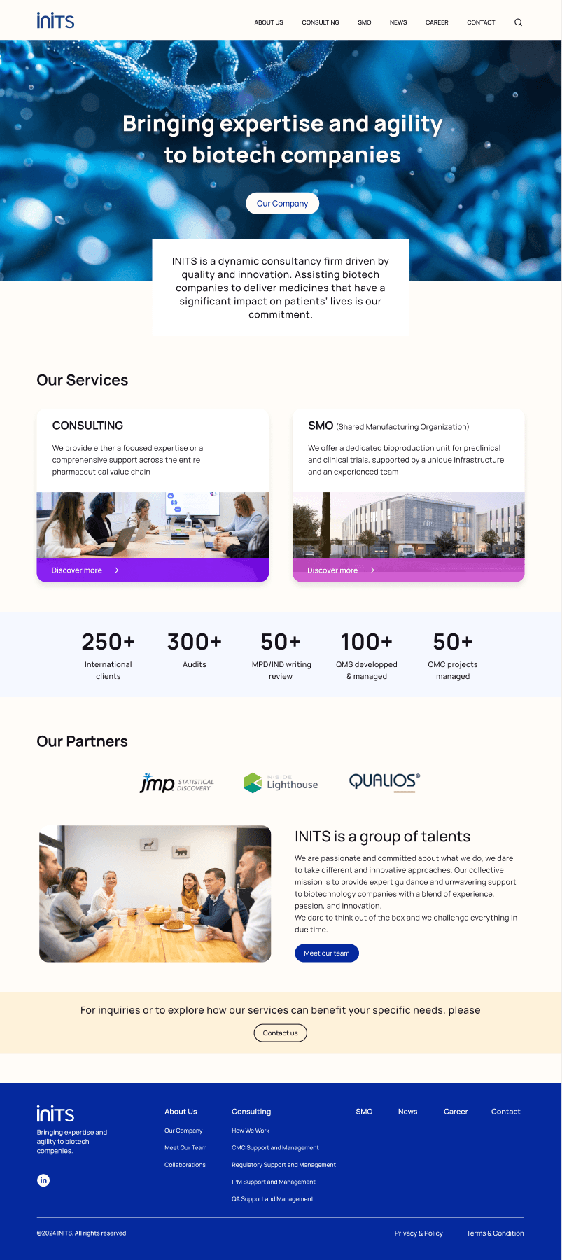 Final INITS website homepage